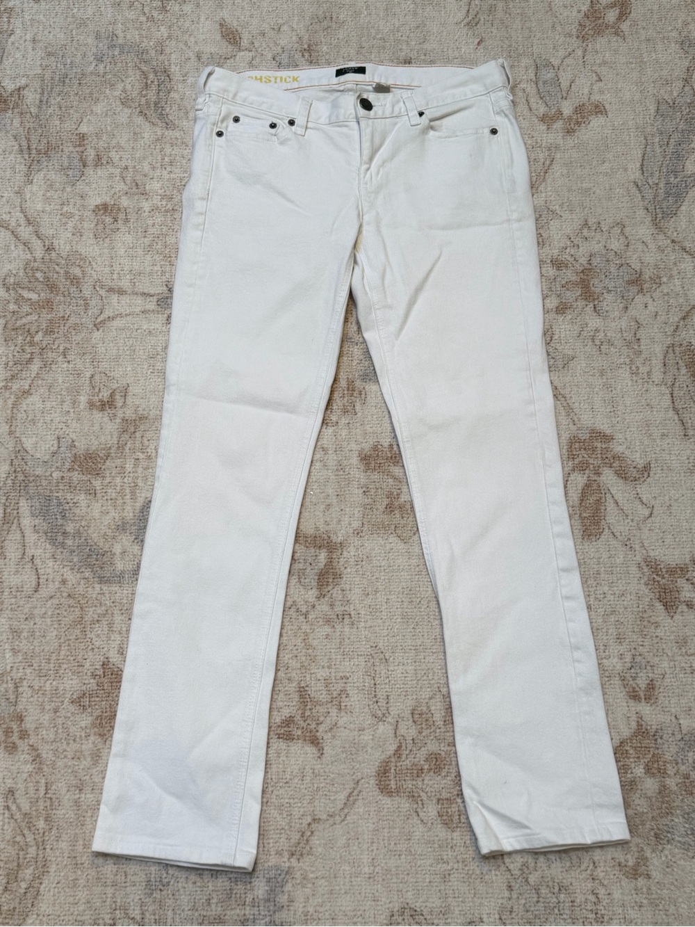 J. Crew White Straight-Leg Jeans